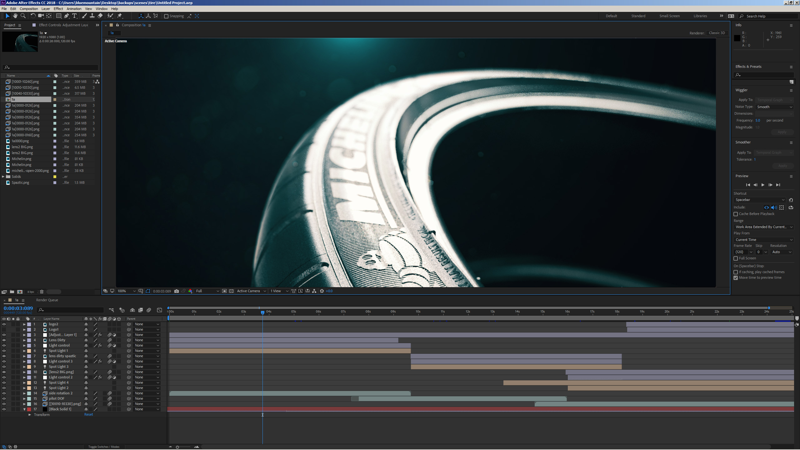 michelin tires after effects scene